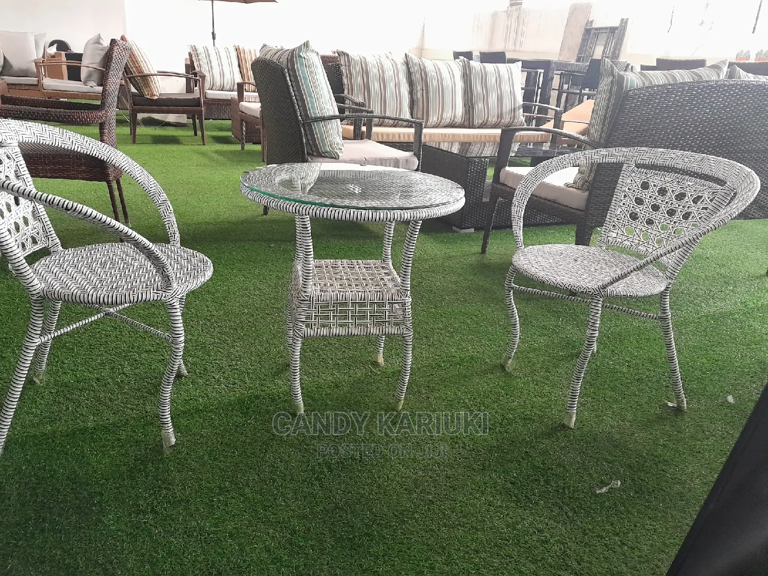 Zebra White 2 Seater Balcony Set