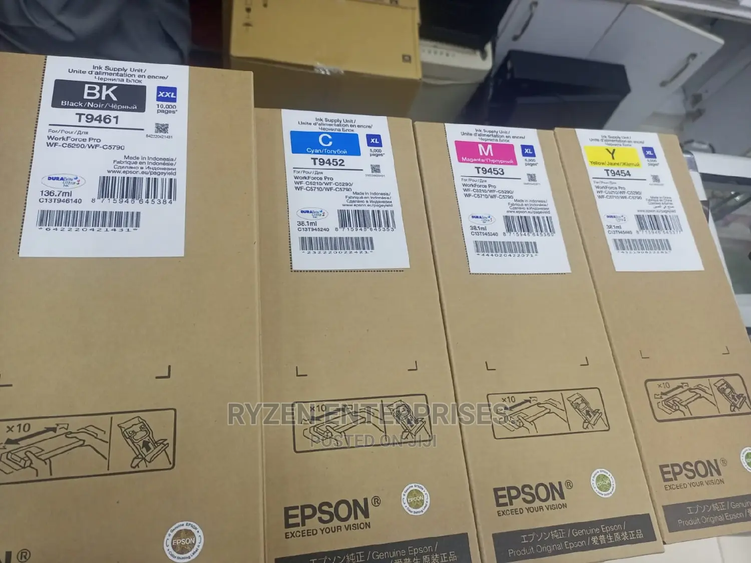Epson T9461 Black, T9452 Cyan, T9453 Magenta, T9454 Yellow