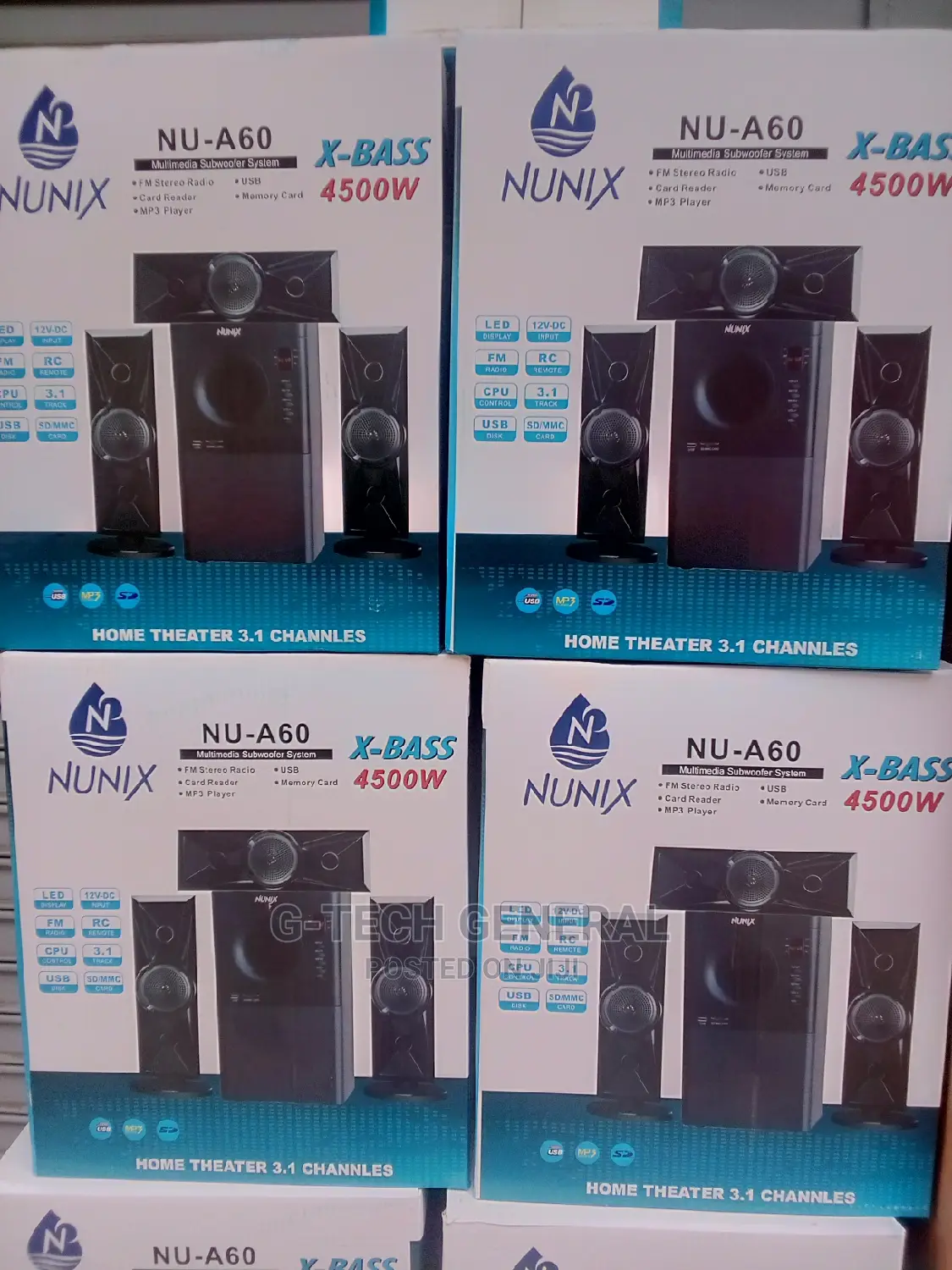 Nunix A60 3.1ch Multimedia Speaker -4500w