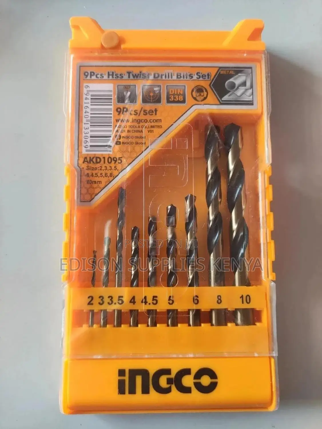 Ingco 9pcs HSS Twist Drill Bits Set AKD1095 Metal Drill Bits