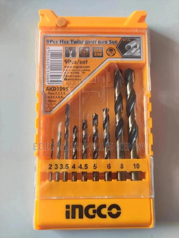 Ingco 9pcs HSS Twist Drill Bits Set AKD1095 Metal Drill Bits - thumbnail 3
