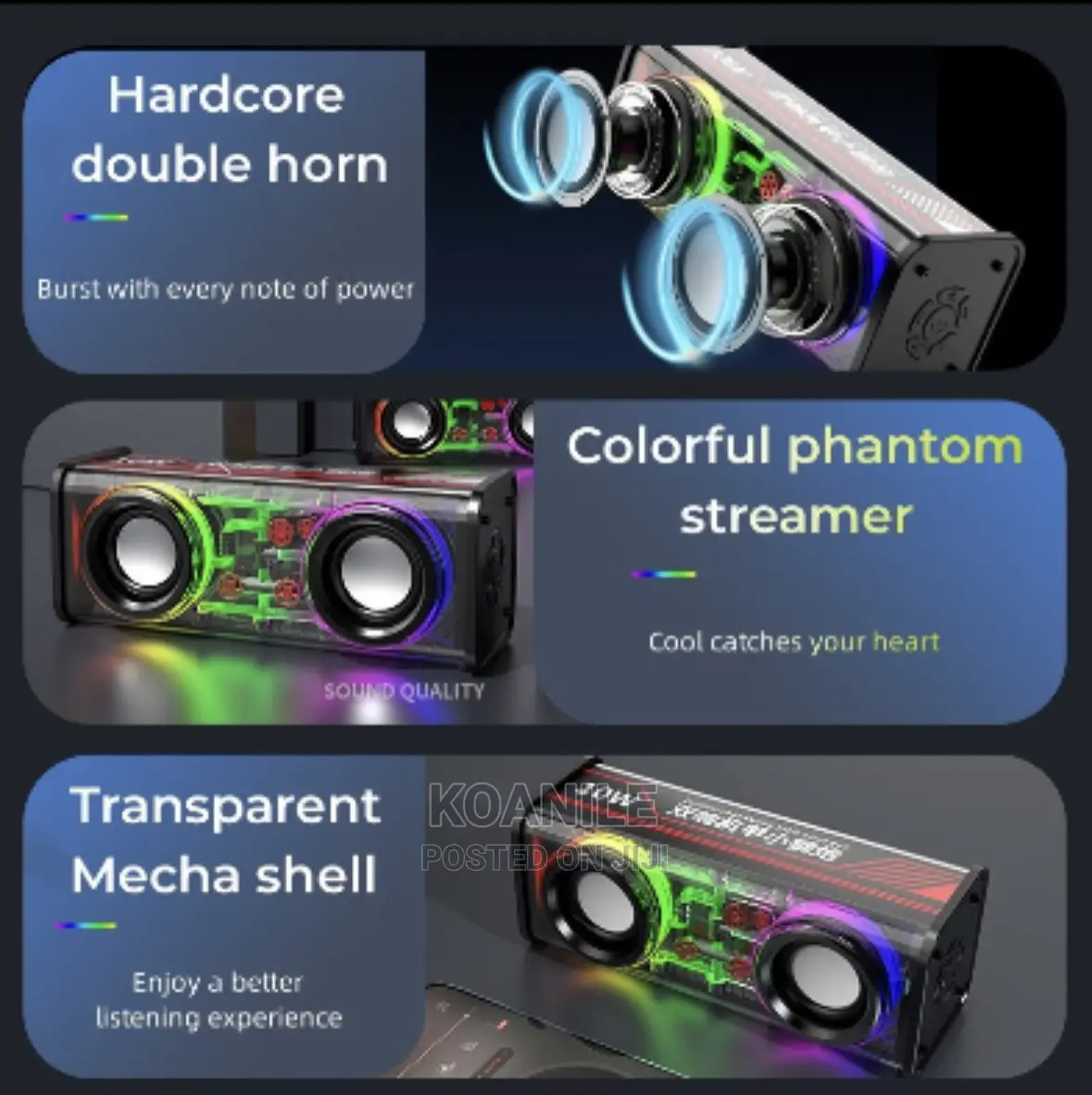 Koanile 10W Transparent RGB Bluetooth Speaker
