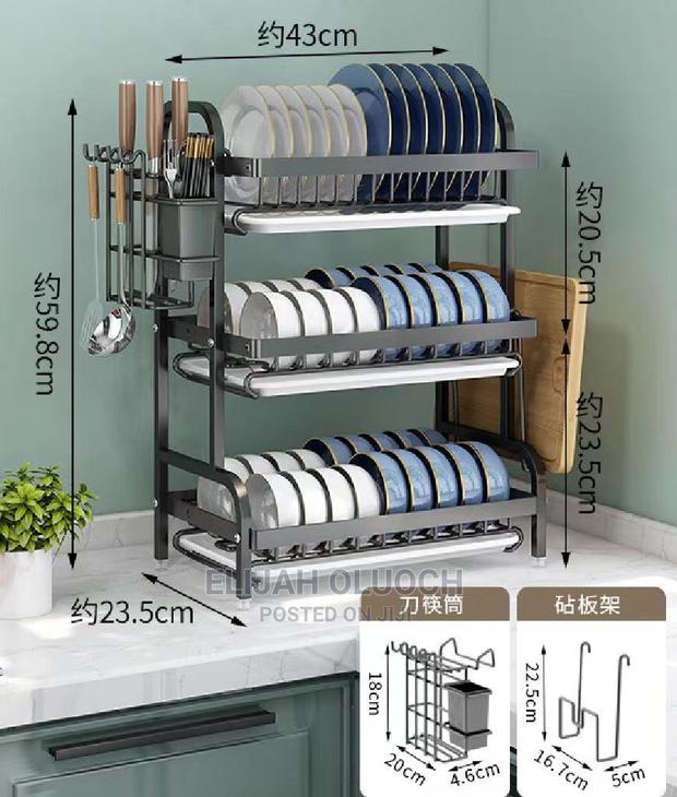 Heavy Duty Metallic 3 Tier Kitchen Rack - thumbnail 2