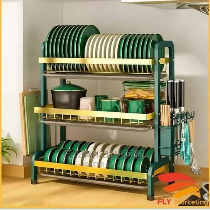 Heavy Duty Metallic 3 Tier Kitchen Rack