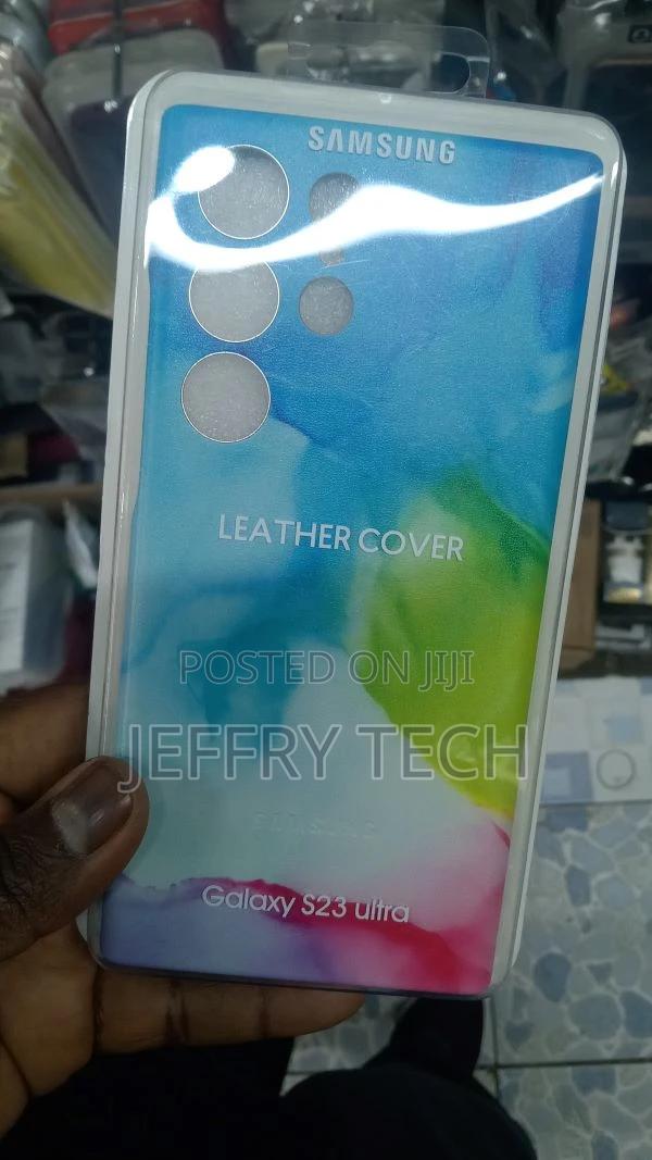 Samsung Galaxy S23 Ultra - Leather Cover Blue Marble