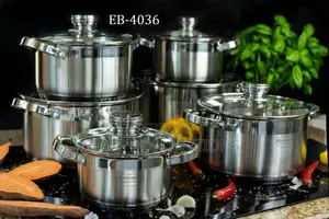 *12pcs Edenberg Stainless Steel Cookware Set