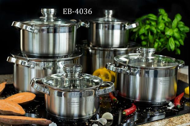 *12pcs Edenberg Stainless Steel Cookware Set - main view