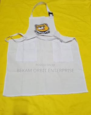 Reusable Branded White Kitchen Aprons - main view
