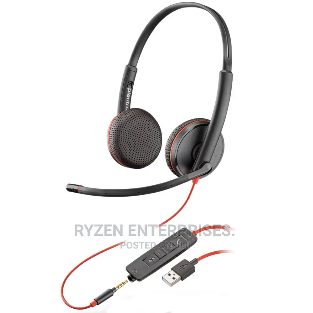Plantronics Blackwire 3225 Stereo Headset, USB-A, 3.5mm