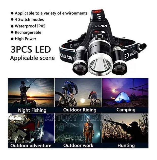 Headlamp Rechargeable Headlight With 3 Lights 4 Modes - main view