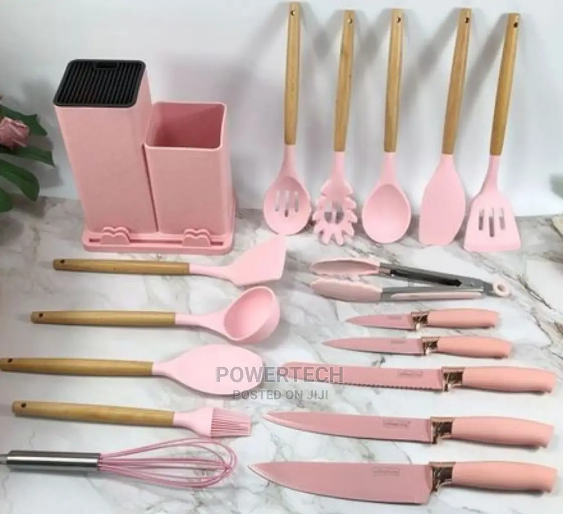 19 PCS Silicone Spoon Set With Knives/Cutting Board*