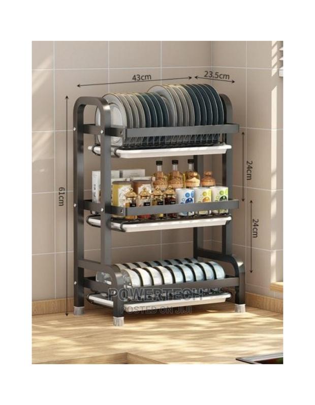 Heavy Duty 3 Tier Dish Rack With Cutlery Holder,