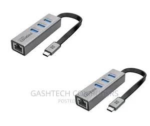 Promate USB-C Hub With 3 USB 3.0 Ports 1000mbps LAN Port