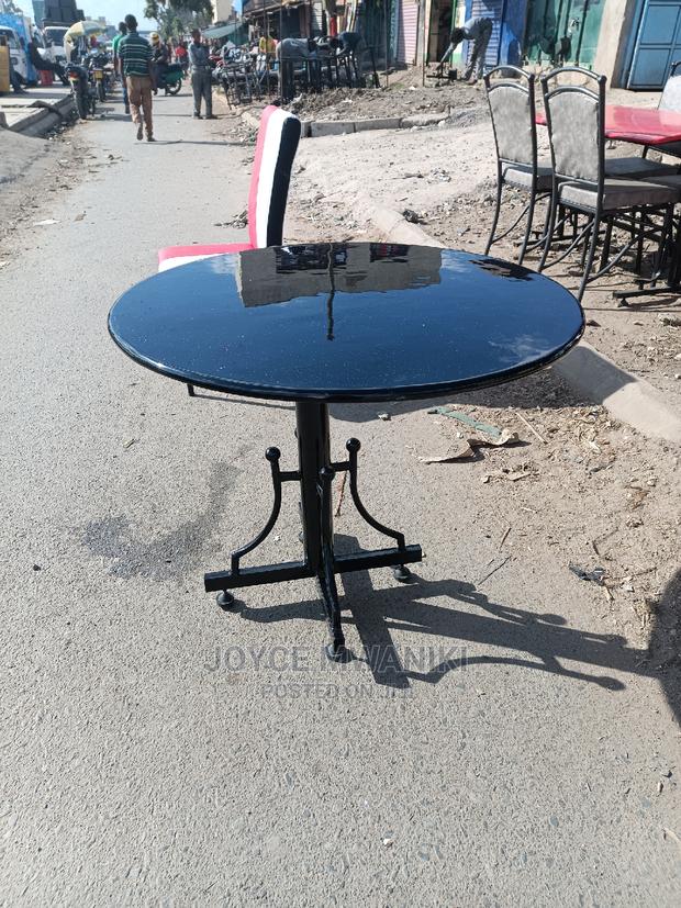 Black Round Restaurant Table 3ft Diameter - main view
