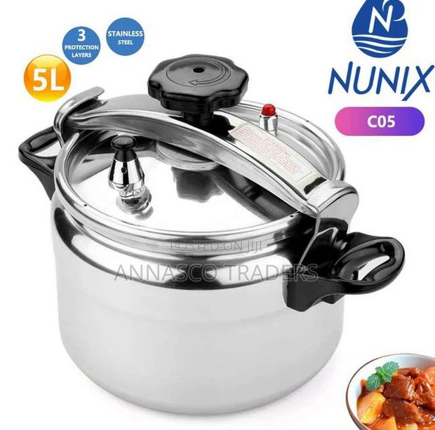 Nunix Pressure Cooker - Explosion Proof - 5 Litres - Silver