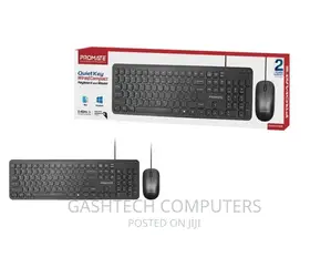 Promate Quiet Key Wired Compact Keyboard Mouse