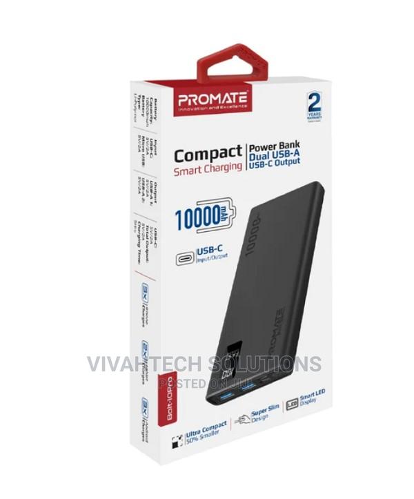 Promate 10000mah Slim Power Bank With USB-C Input and Output - main view