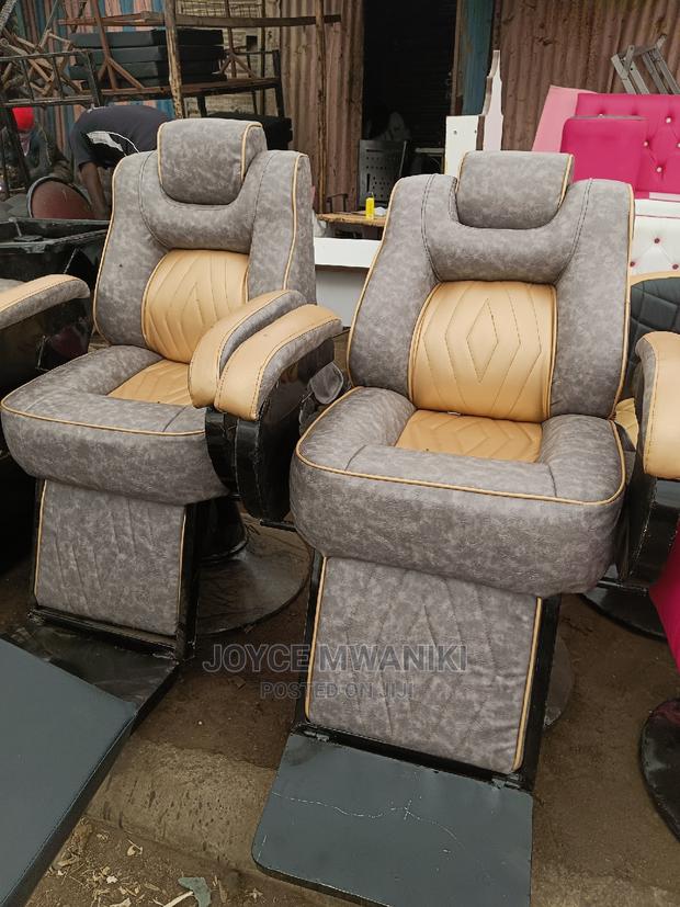 Barber Chairs Grey and Gold - main view