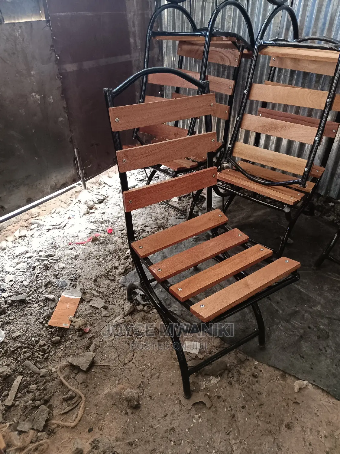 Restaurant Chair Metal and Mahogany