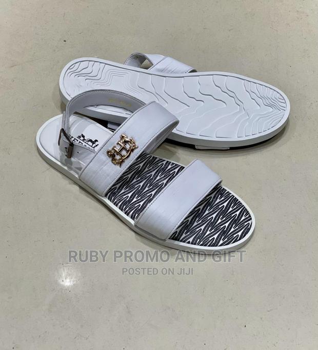 Men's White Hermes Flip Flop Sandals - thumbnail 3