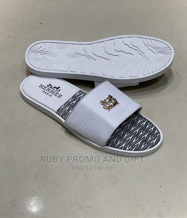 Men's White Hermes Flip Flop Sandals - thumbnail 2