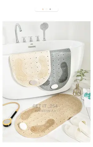 Oval Anti-Skid Bath Mats With Grinding/Pumice Stone