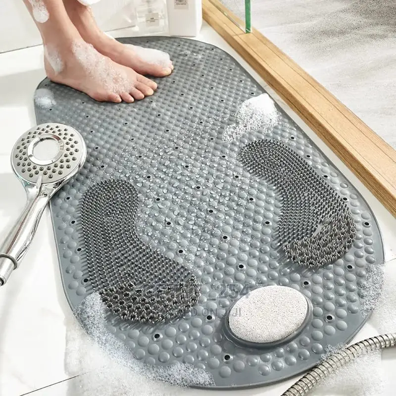 Oval Anti-Skid Bath Mats With Grinding/Pumice Stone