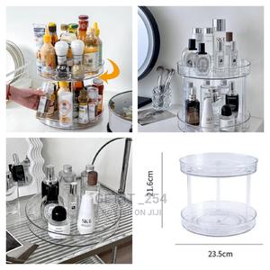 Two Layer 360 Rotation Cabinet Turntable Organizer - thumbnail 2