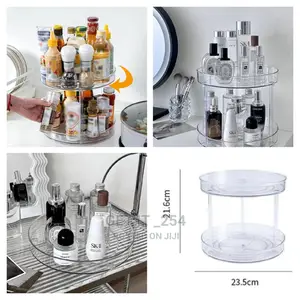 Two Layer 360 Rotation Cabinet Turntable Organizer