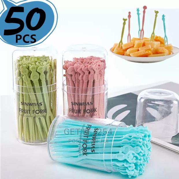 50pc Plastic Reusable Forks Stick Pack Of 50 - main view