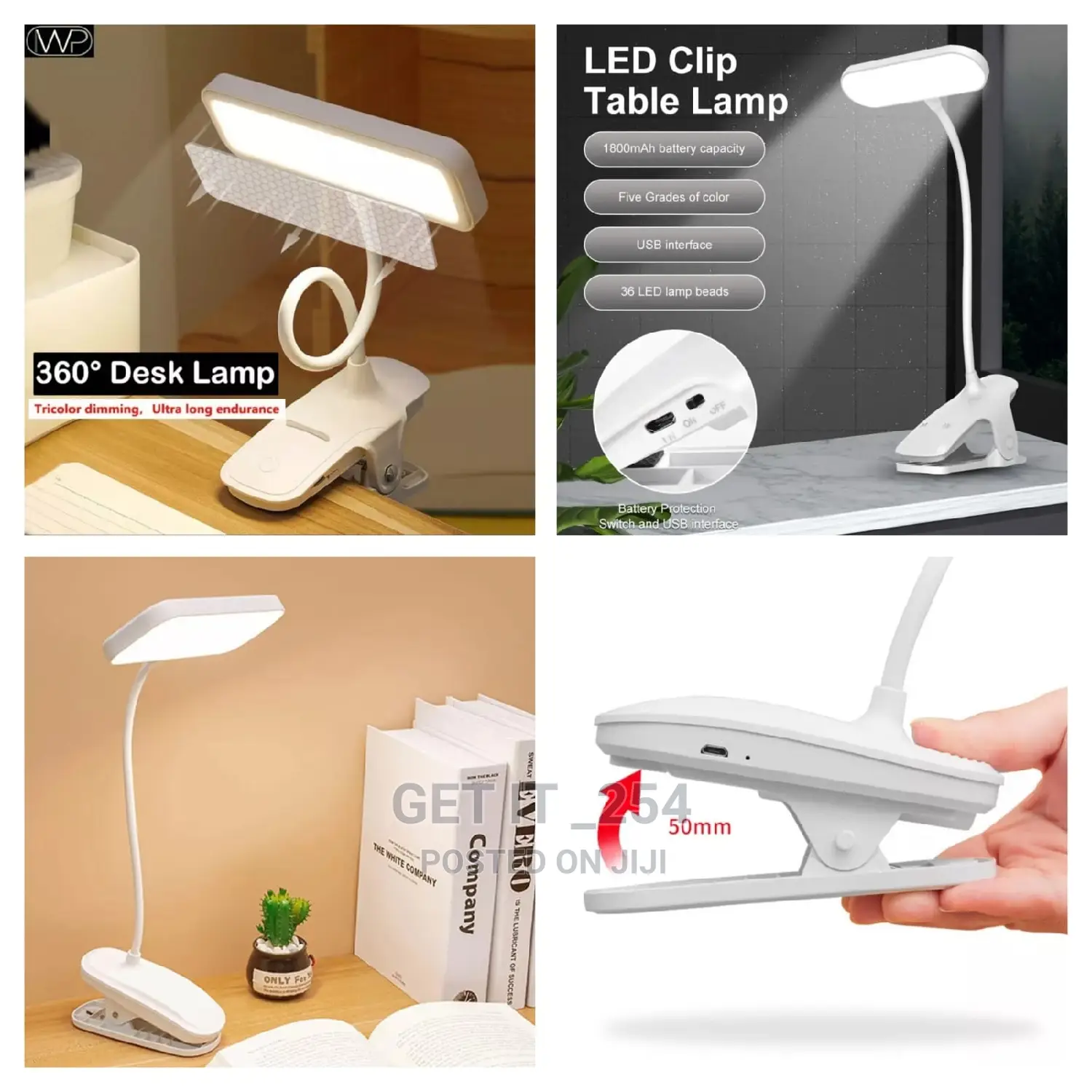 LED Table Lamp Built in Battery Touch Dimming 3 Mode