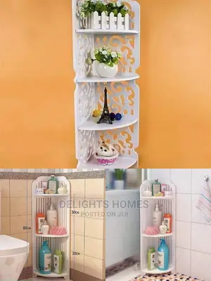 White Triangular 4 Layer or 3 Layer Corner Shelf