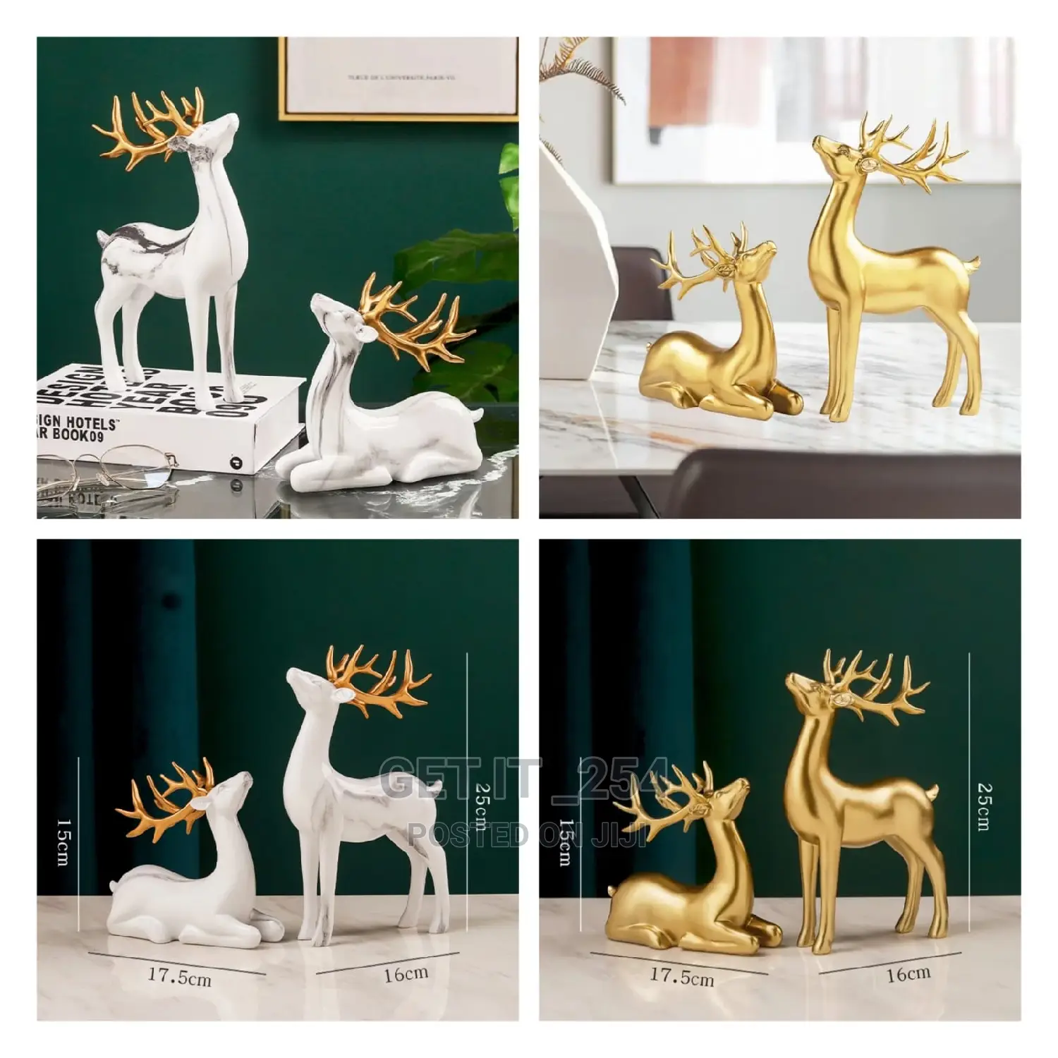 2 Packs of Luxury Deer Ornaments* Nordic Crafts Deco