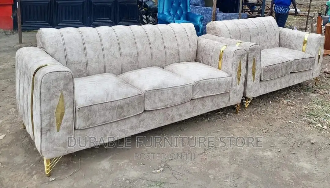 5 Seater Sofa Latest Design With Golden Stand