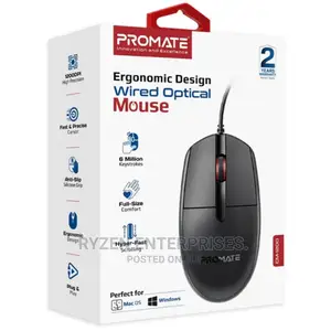 Promate 3 Button Wired Optical Mouse With 1200dpi.