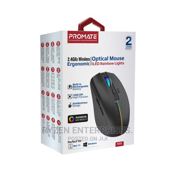 Promate 1600 DPI Sleek Wireless Rechargeable Mouse. - main view