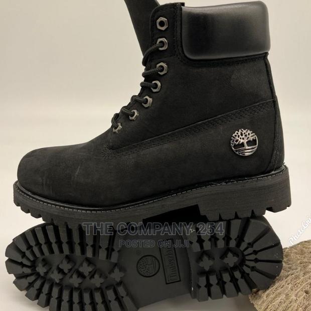 Designer Oroginal Leather Unisex Black Timberland Boots