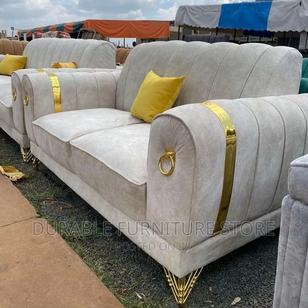 5 Seater 3-2 Beige With Gold Ribon