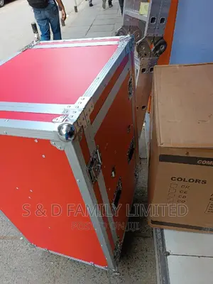 Red 16U Music Amplifier Rack