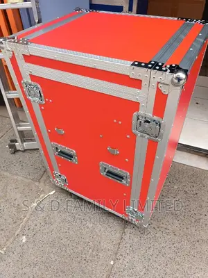 Red 16U Music Amplifier Rack
