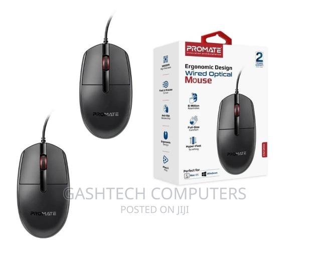 Promate 3 Button Wired Optical Mouse