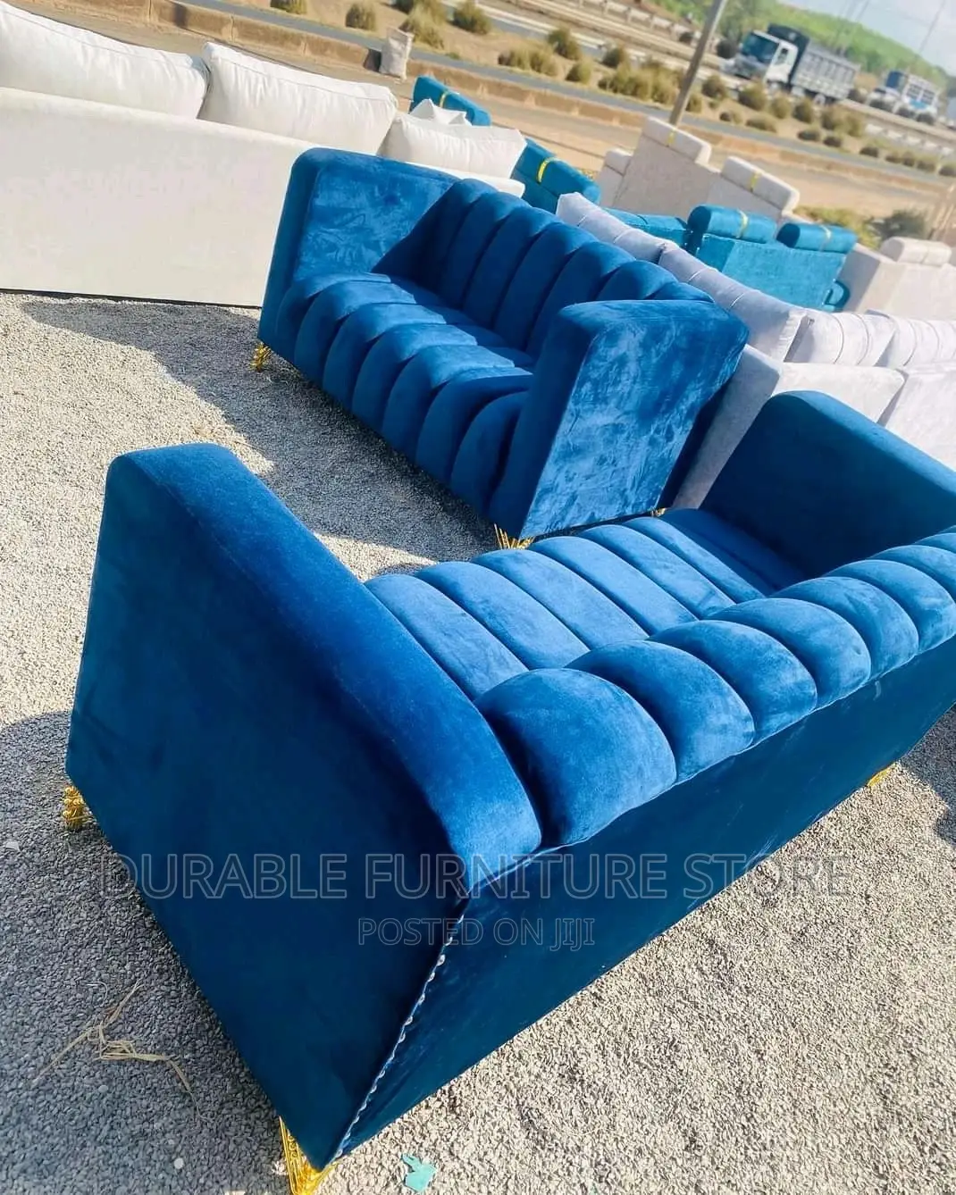 5 Seater Sofa 3-2 Blue