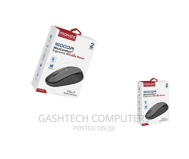 Black Wireless Ergonomic Mouse Promate