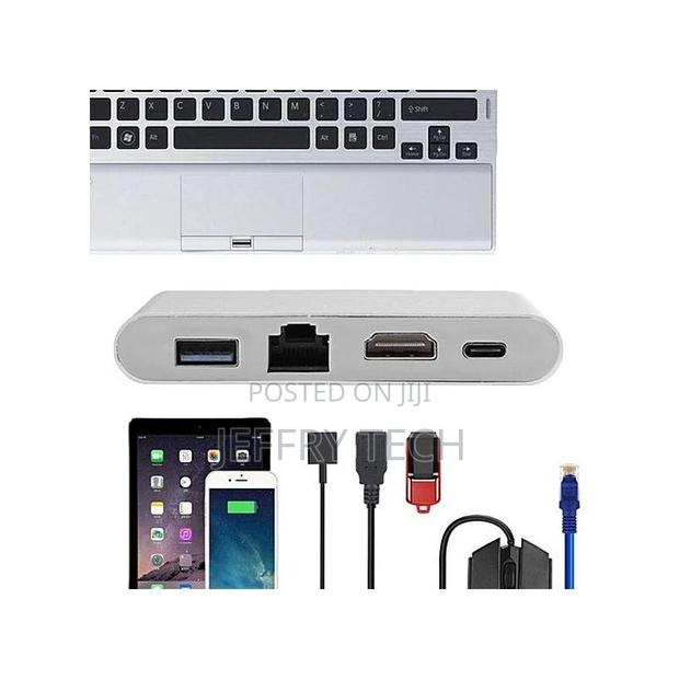 Type C to HDMI USB 3.1 Usb-C Rj45 Lan Network Hub Adapter E - thumbnail 2