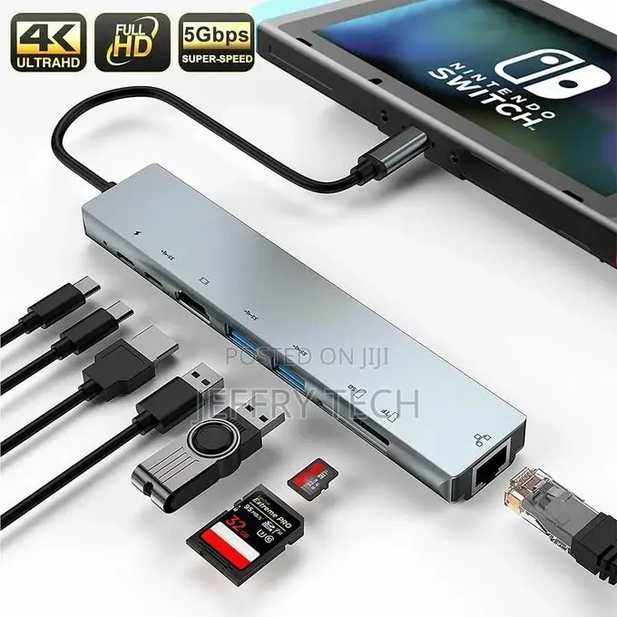 Jourmind 8 in 1 USB C Adapter,Type C HUB Ethernet HDMI Adapt