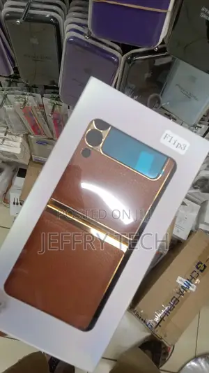 Brown Synthetic Leather Case for Samsung Z Flip 3
