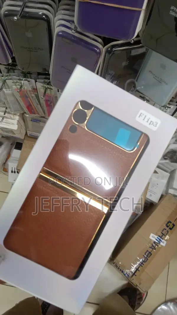 Brown Synthetic Leather Case for Samsung Z Flip 3