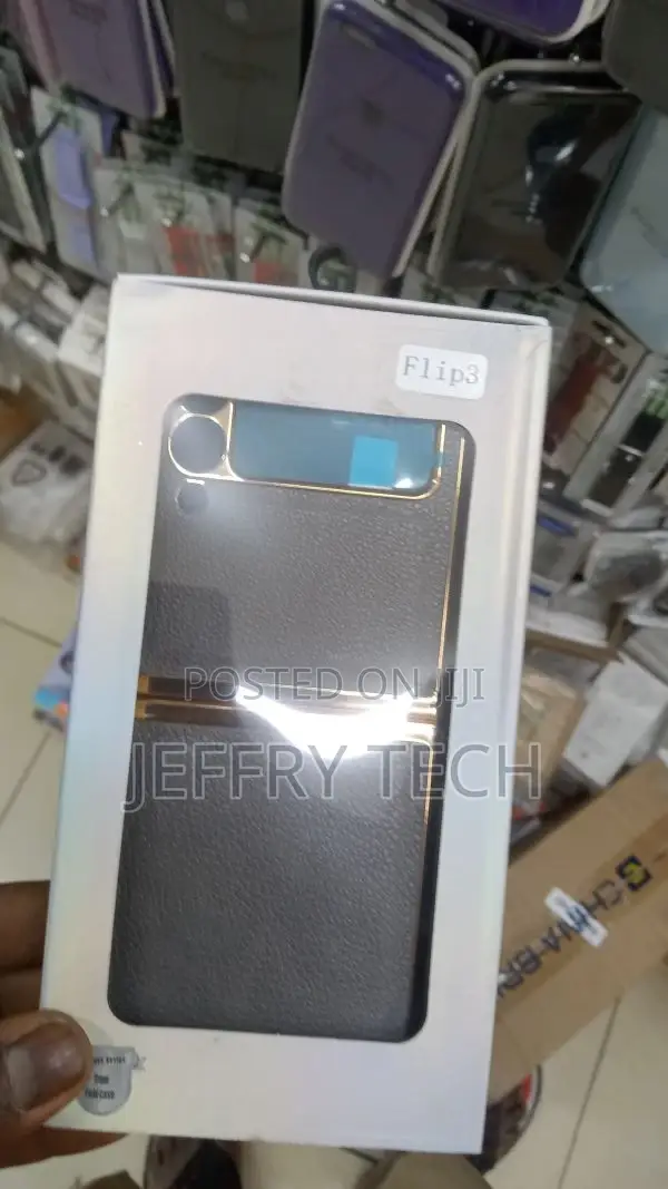 Synthetic Leather- Samsung Galaxy Z Flip 3 Case - Navy Blue