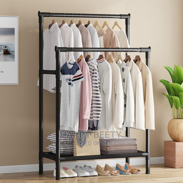 *Double Pole Clothing Rack With Lower Storage Tier - thumbnail 2