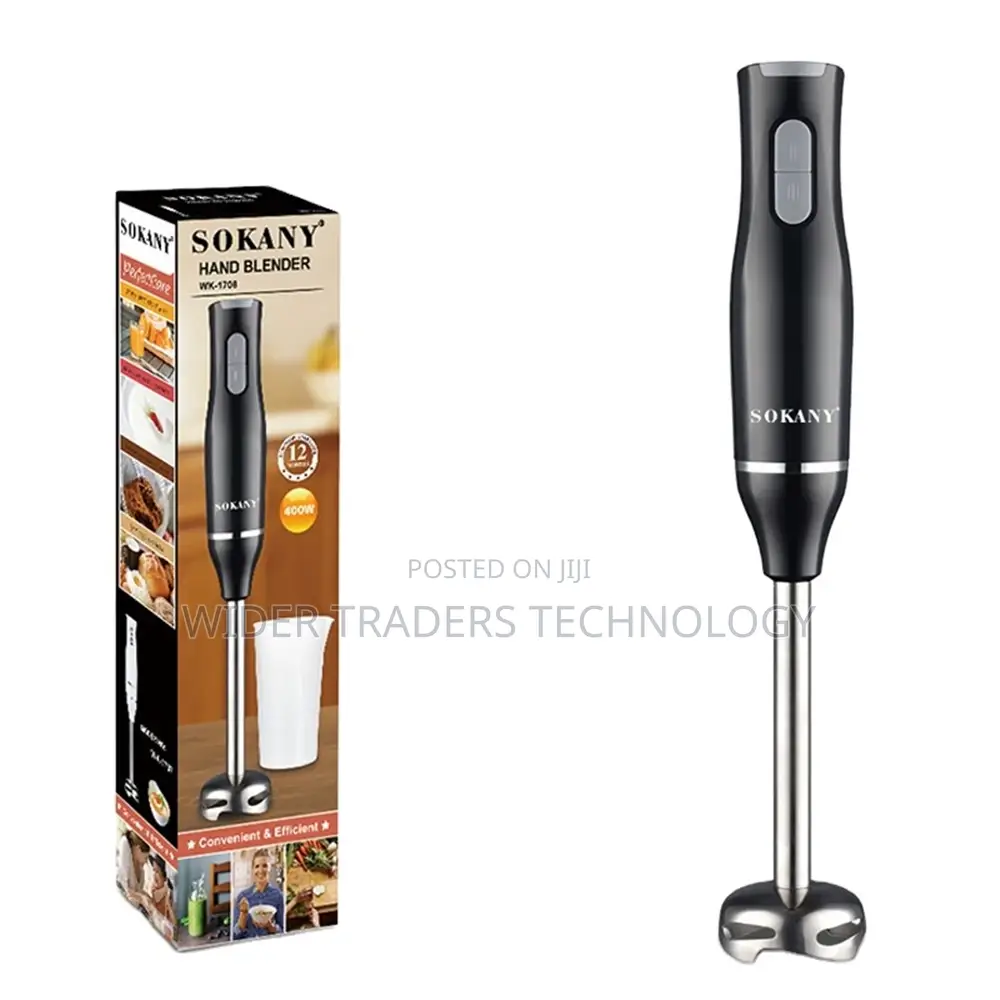 Sokany Hand Blender, 2 Speed With Stainless Steel Blades